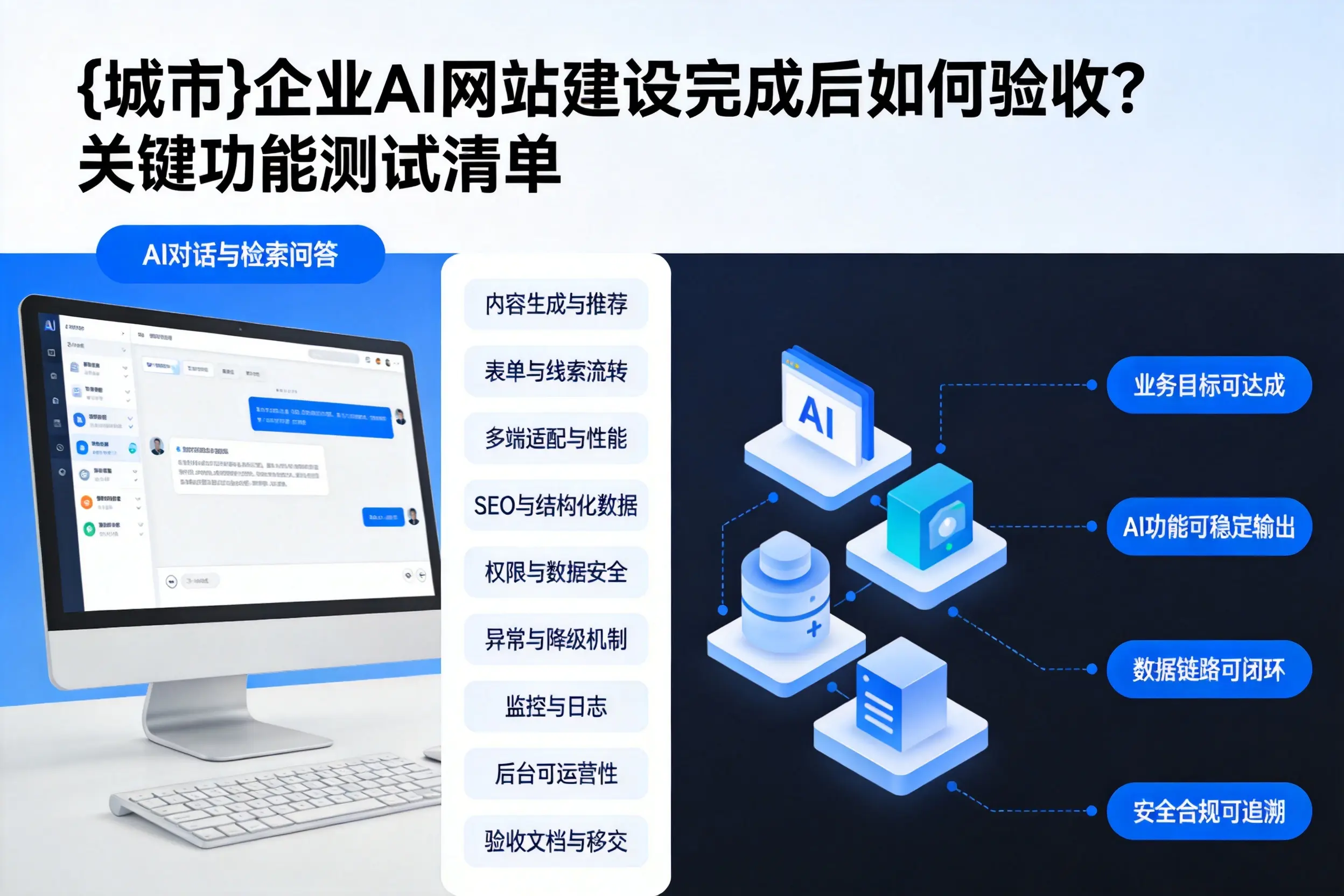 黔南企业AI网站建设完成后如何验收？关键功能测试清单