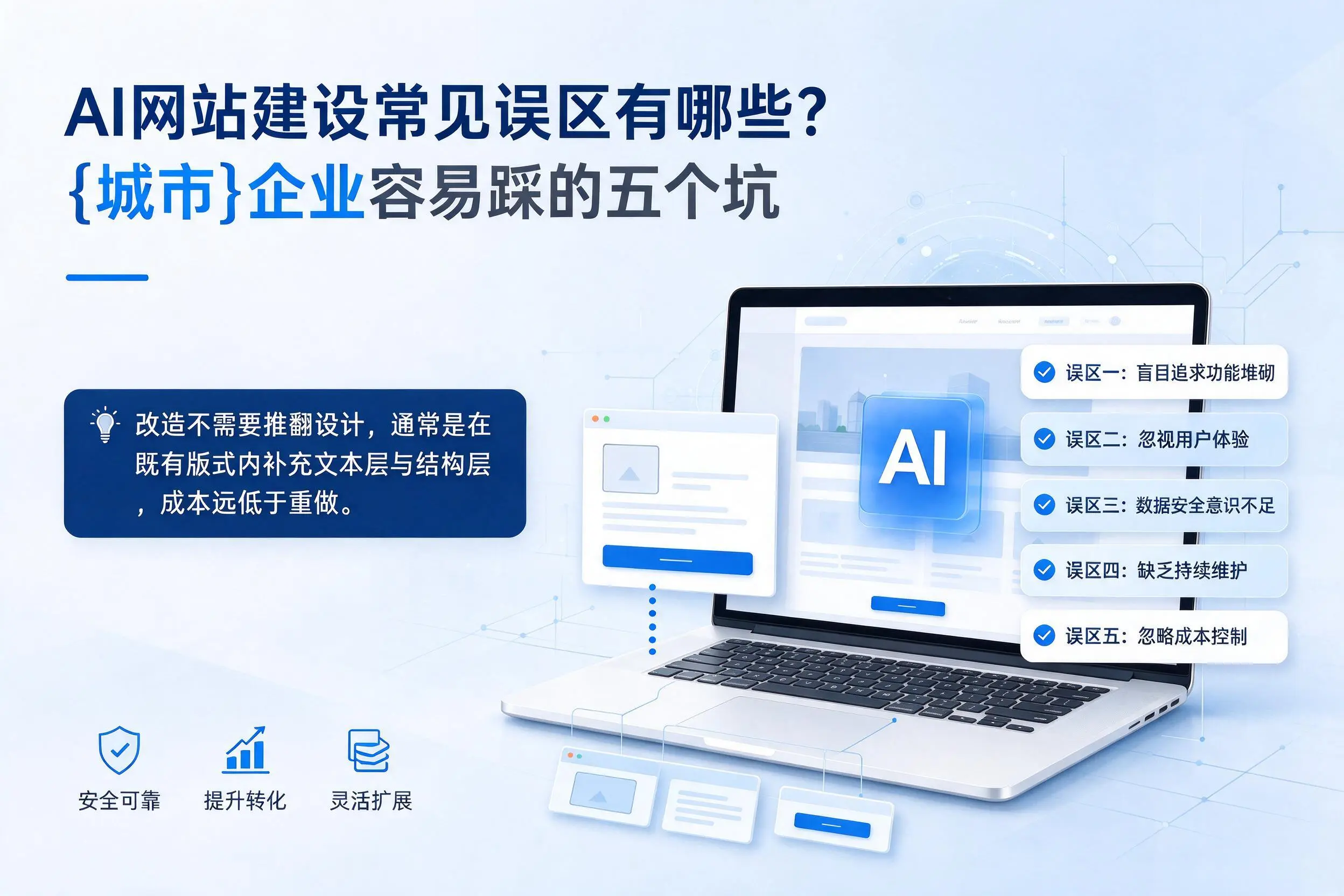 AI网站建设常见误区有哪些？黔南企业容易踩的五个坑