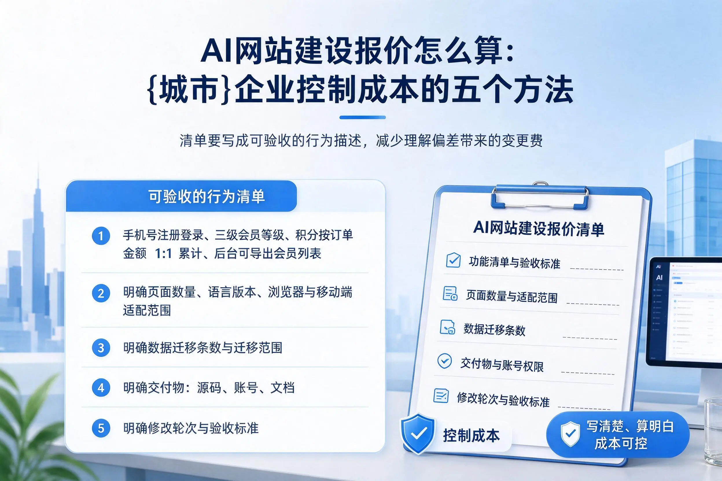 AI网站建设报价怎么算:黔南企业控制成本的五个方法